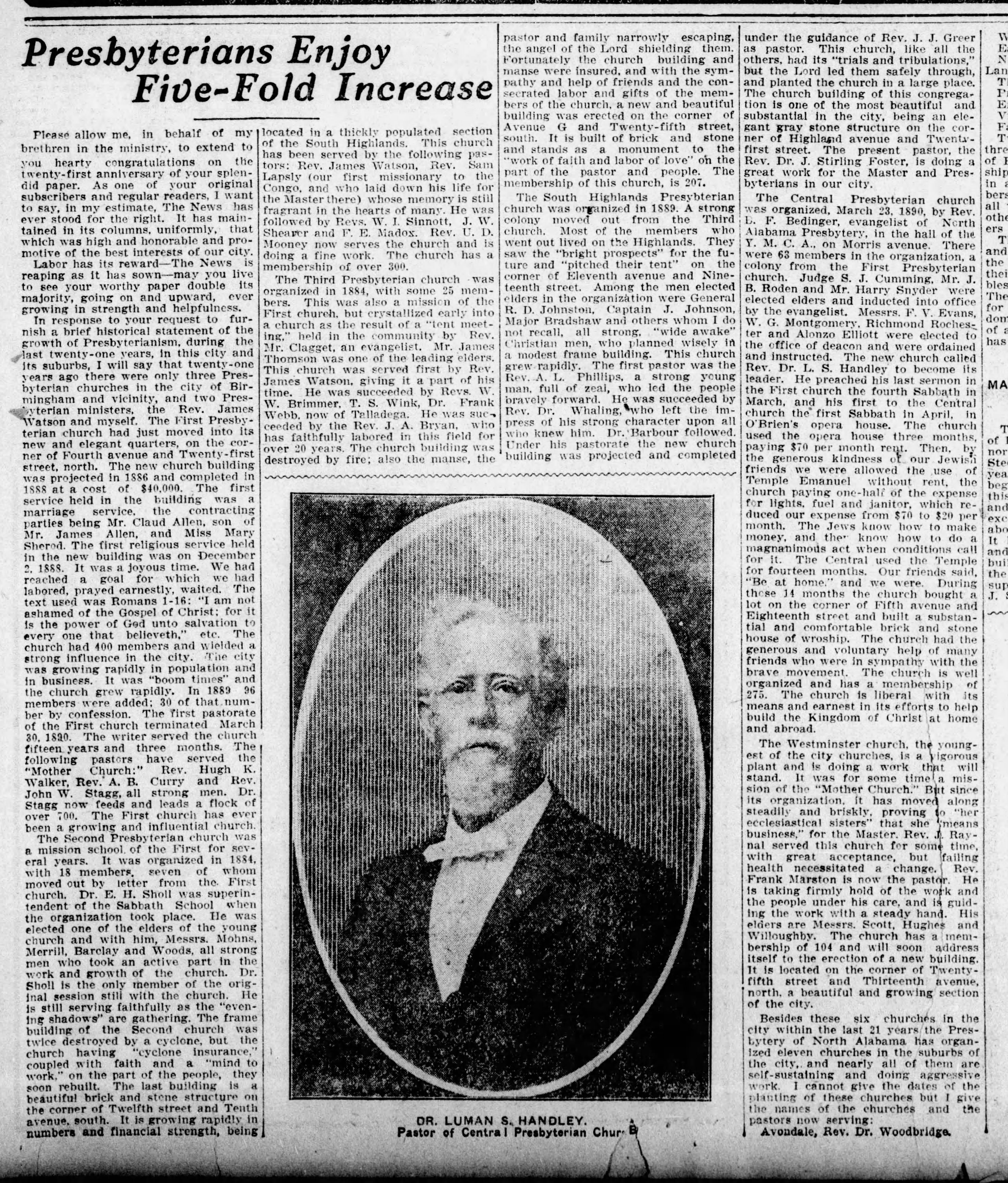 Presbyterians Enjoy Fivefold Increase